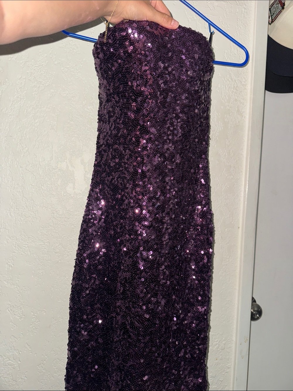 Forever 21 Strapless Purple Sequin Evening Dress